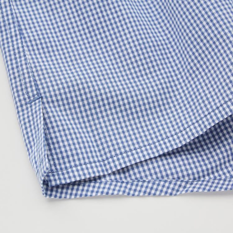 Men Uniqlo Woven Checked Boxer Underwear Navy | 2878813
