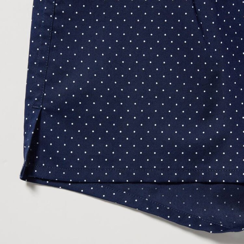 Men Uniqlo Woven Dotted Boxer Underwear Navy | 9914771