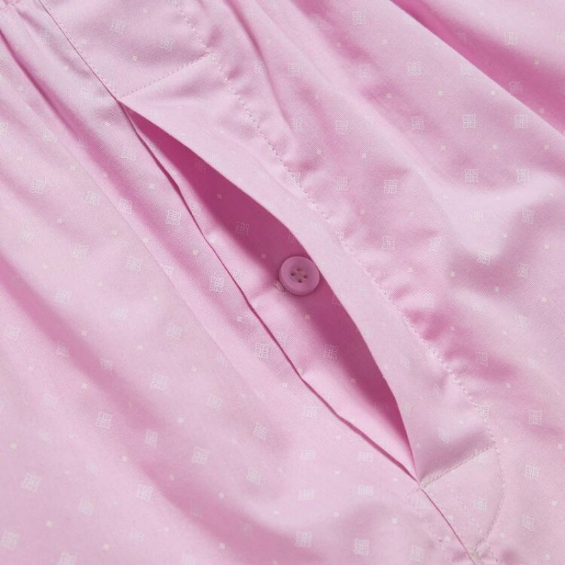 Men Uniqlo Woven Patterned Boxer Underwear Pink | 94999