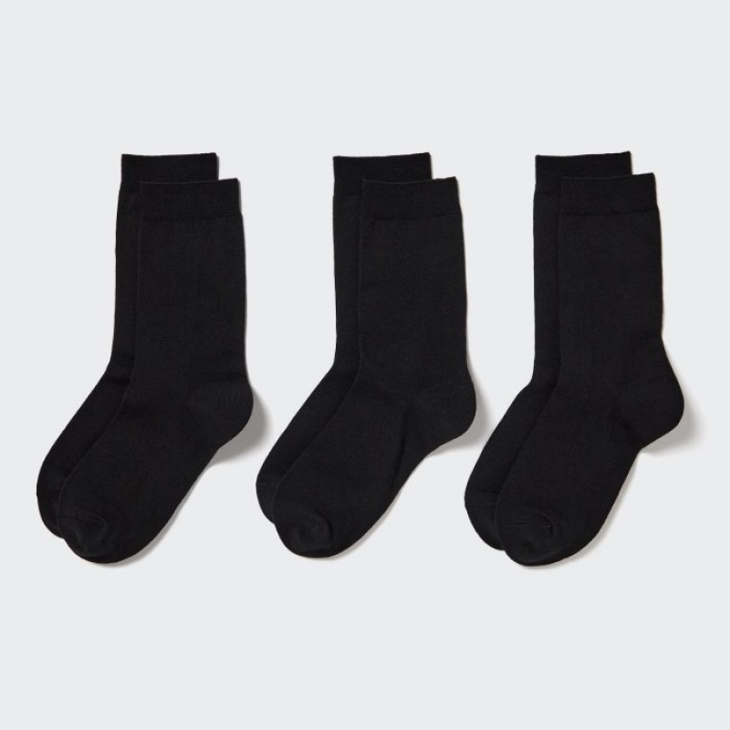 Women Uniqlo 3 Pack Socks Black | 4107755