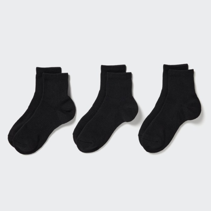 Women Uniqlo 3 Pack Socks Black | 4966009