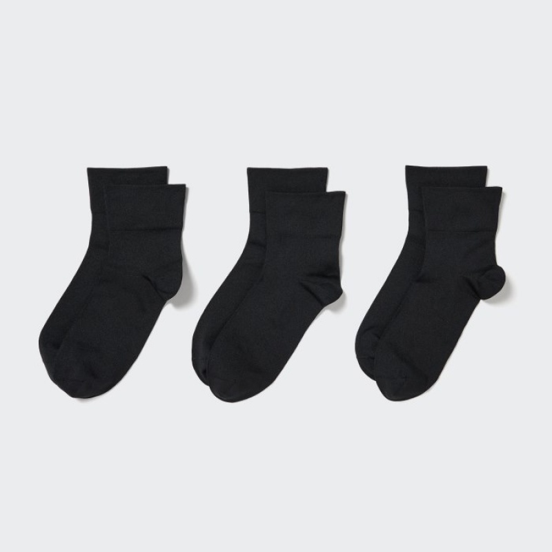 Women Uniqlo 3 Pack Socks Black | 5406618