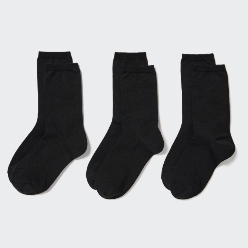 Women Uniqlo 3 Pack Socks Black | 5568440