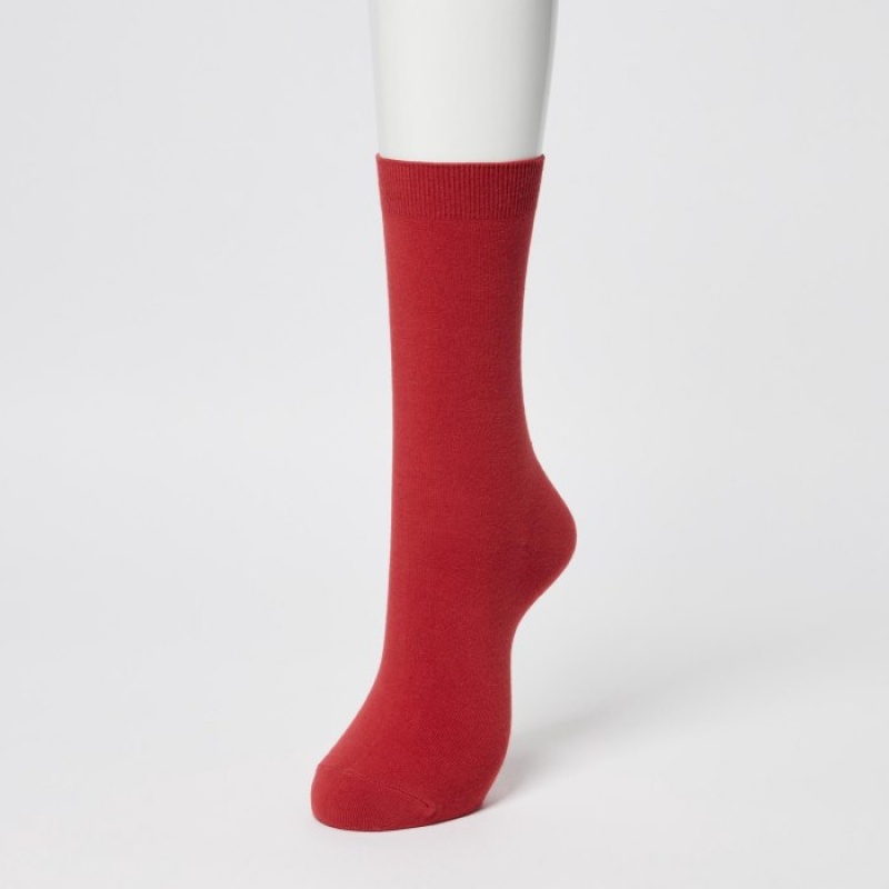 Women Uniqlo 3 Pack Socks Red | 9065207