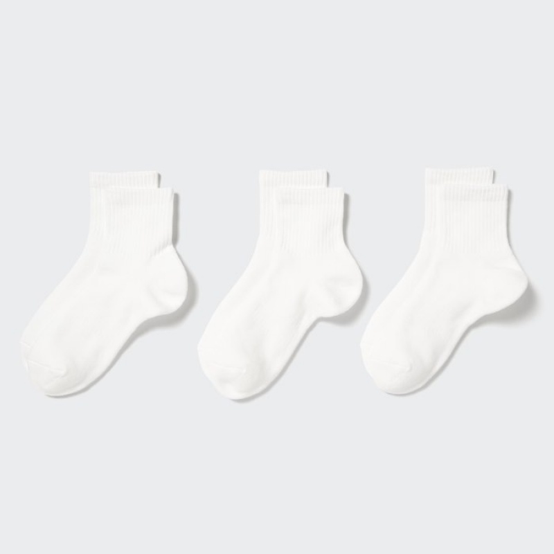 Women Uniqlo 3 Pack Socks White | 1240706