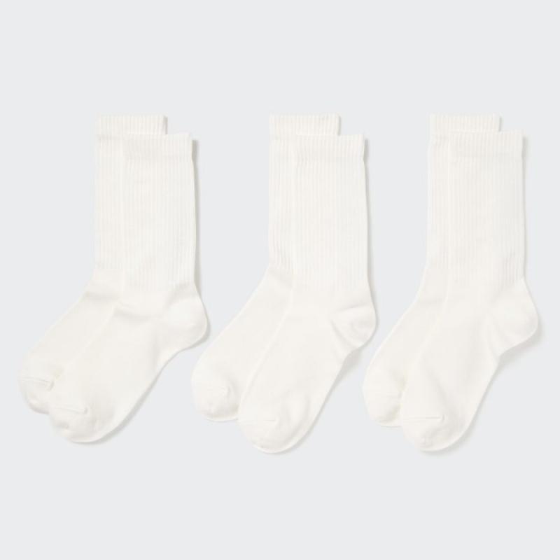 Women Uniqlo 3 Pack Socks White | 2054841