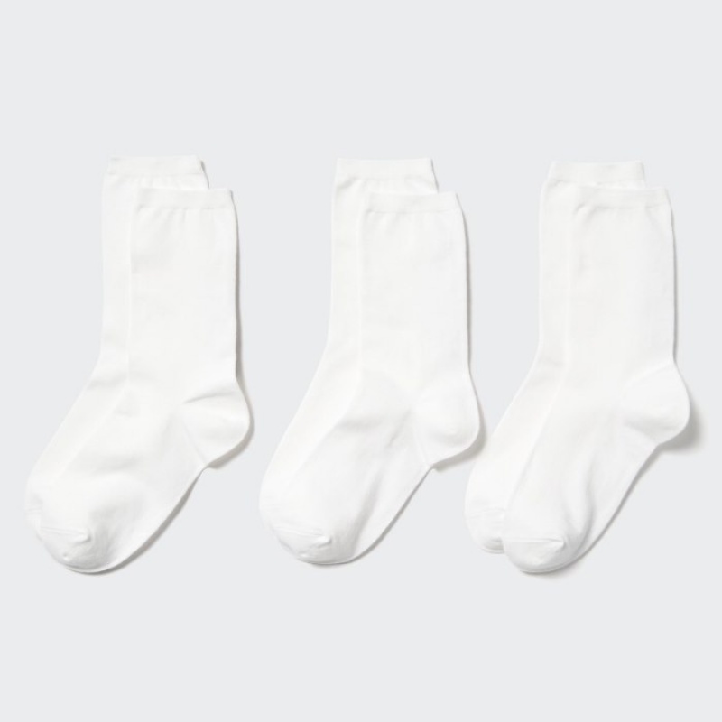 Women Uniqlo 3 Pack Socks White | 3392130