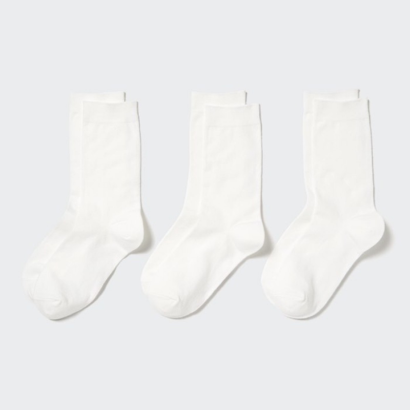 Women Uniqlo 3 Pack Socks White | 8766669