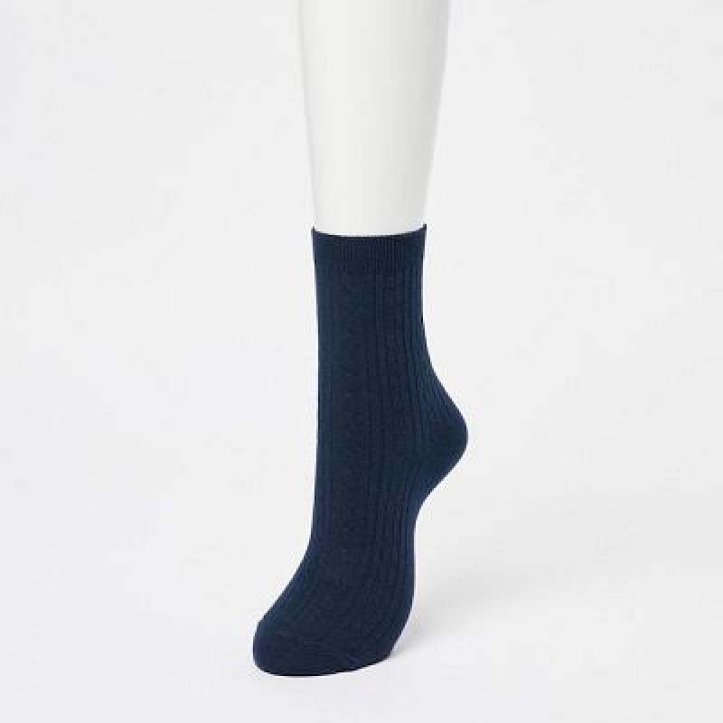 Women Uniqlo 3 Pairs Socks Navy | 1741070
