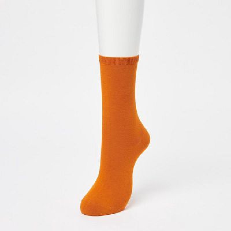 Women Uniqlo 3 Pairs Socks Orange | 1198053