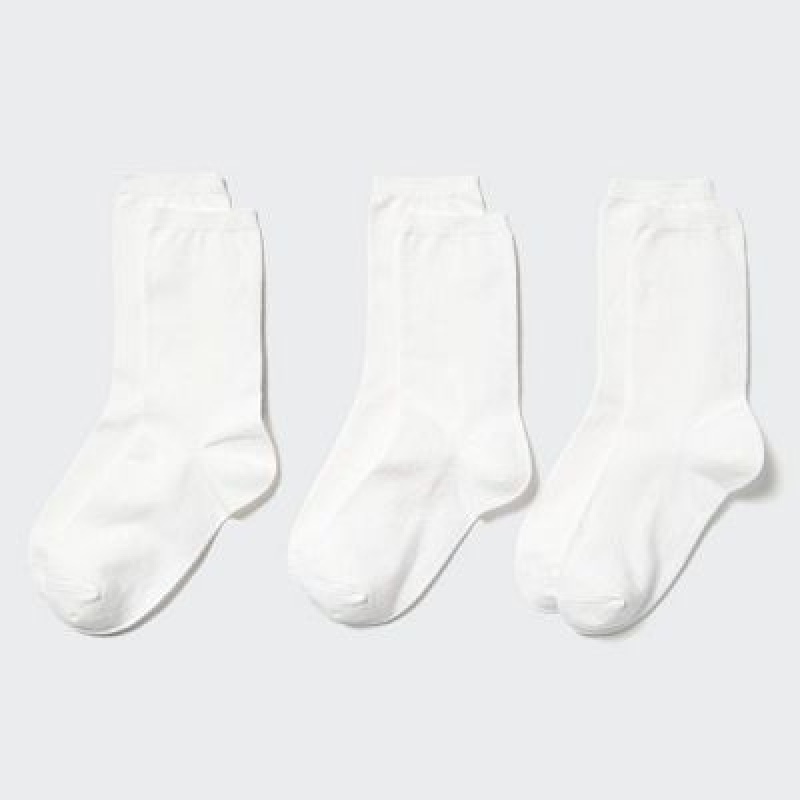 Women Uniqlo 3 Pairs Socks White | 8972382