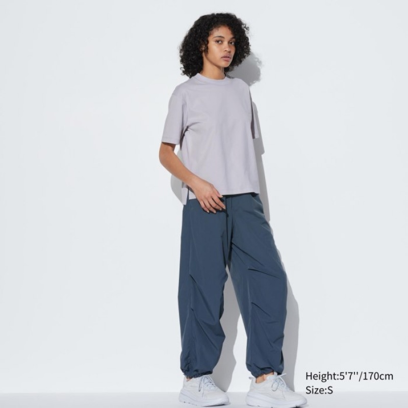 Women Uniqlo AIRism Cotton Short Sleeve T Shirts Grey | 4426077
