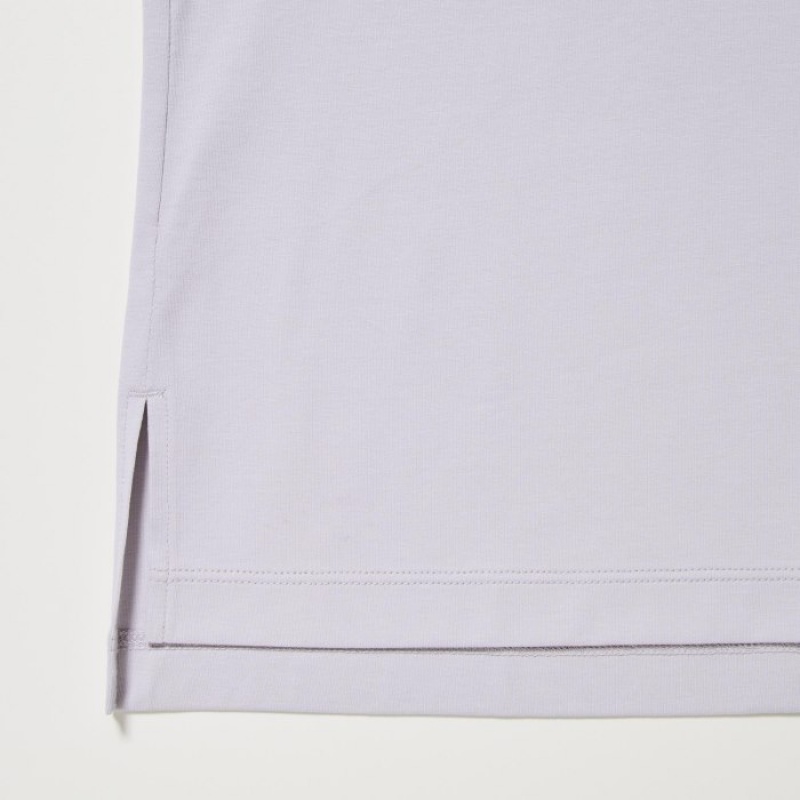Women Uniqlo AIRism Cotton Short Sleeve T Shirts Grey | 4426077