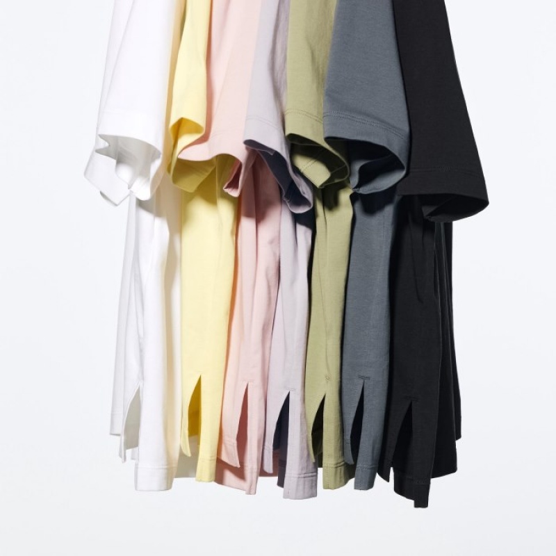 Women Uniqlo AIRism Cotton Short Sleeve T Shirts White | 7705157