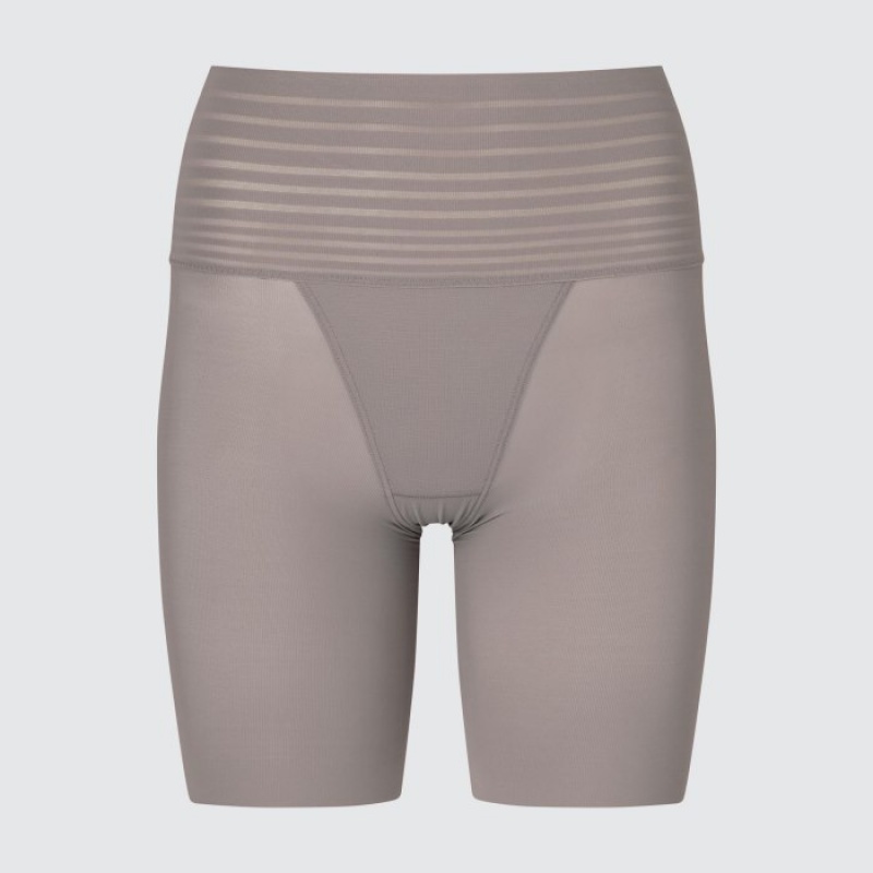 Women Uniqlo AIRism Smooth Body Shaper Unlined Half Shorts Grey | 480612