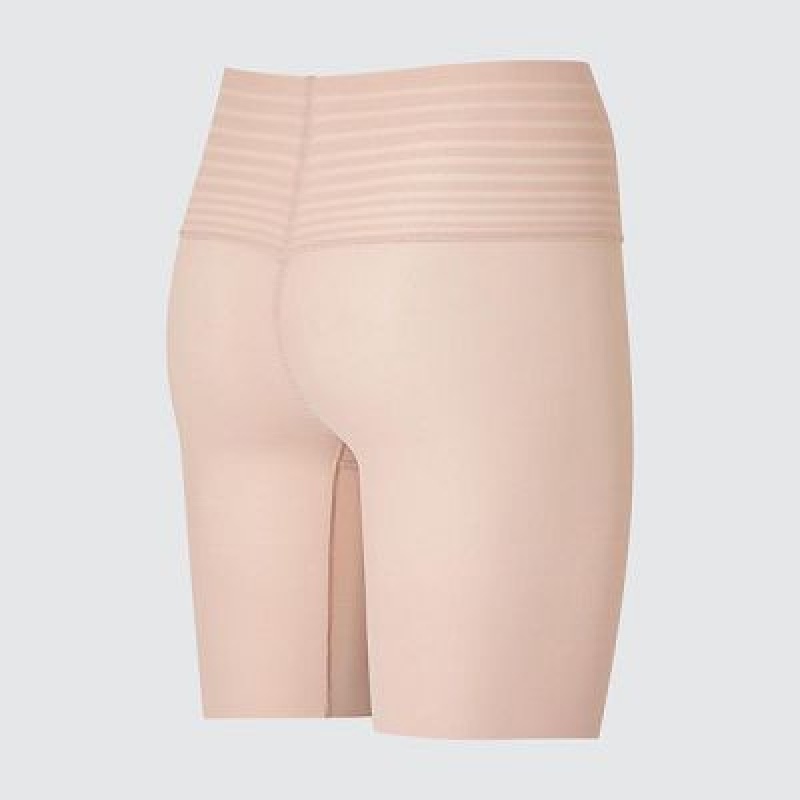 Women Uniqlo AIRism Smooth Body Shaper Unlined Half Tight Beige | 3186559
