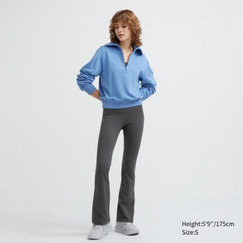 Women Uniqlo AIRism Soft Flare Leggings Pants Grey | 9594083