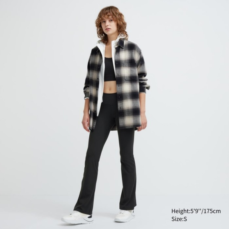 Women Uniqlo AIRism Soft Flare Leggings Pants Black | 6070665