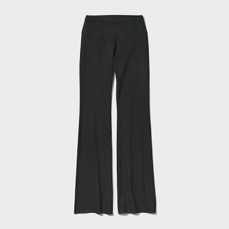 Women Uniqlo AIRism Soft Flare Pants Black | 2471940