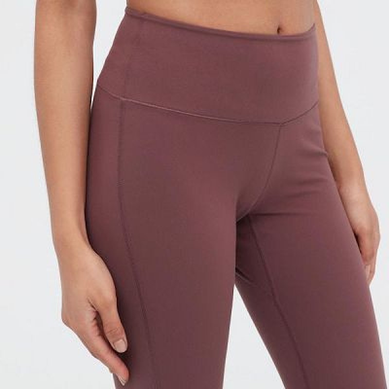 Women Uniqlo AIRism Soft Flare Pants Burgundy | 9186267