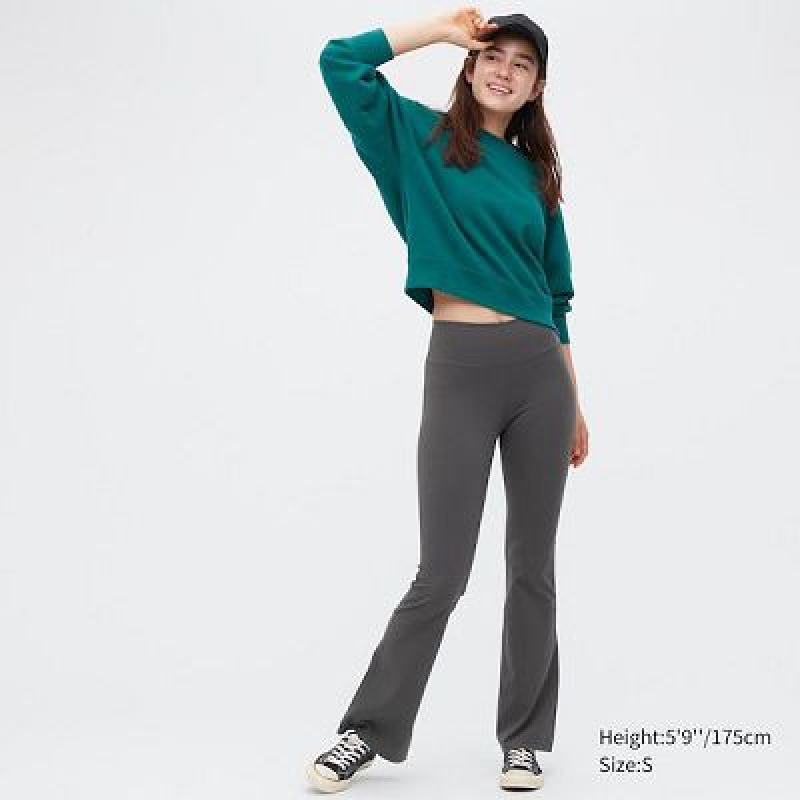 Women Uniqlo AIRism Soft Flare Pants Grey | 2630001