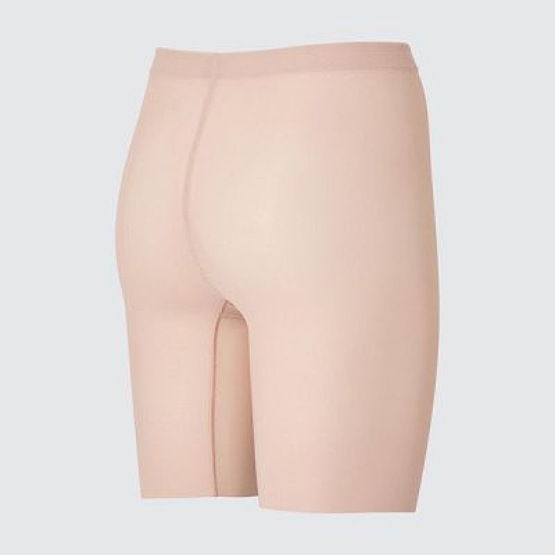 Women Uniqlo AIRism Support Body Shaper Unlined Half Tight Beige | 793312