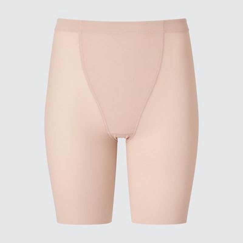 Women Uniqlo AIRism Support Body Shaper Unlined Half Tight Beige | 793312