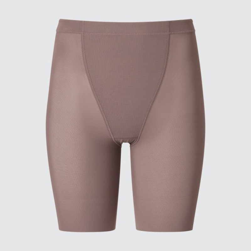 Women Uniqlo AIRism Support Body Shaper Unlined Half Shorts Grey | 1693341
