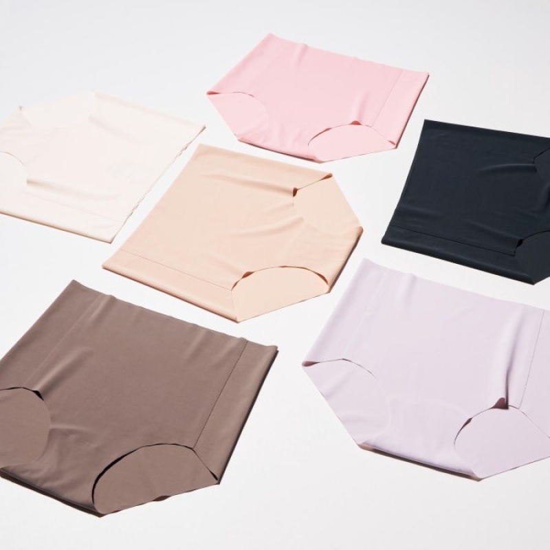Women Uniqlo AIRism Ultra Seamless High-Rise Briefs Brown | 8578239