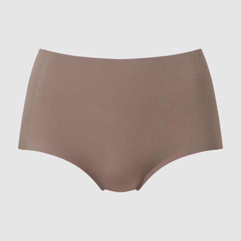 Women Uniqlo AIRism Ultra Seamless High-Rise Briefs Brown | 8578239