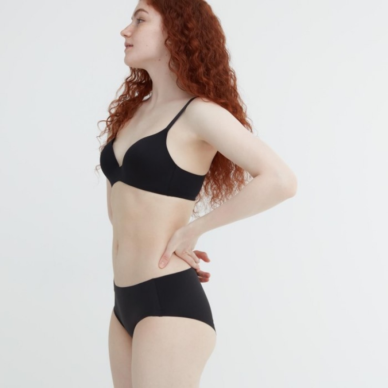 Women Uniqlo AIRism Ultra Seamless Hiphugger Briefs Black | 1089149