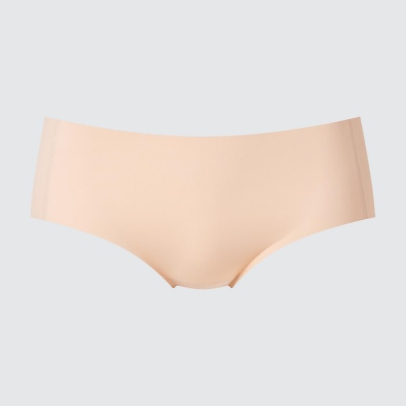 Women Uniqlo AIRism Ultra Seamless Hiphugger Briefs Beige | 3590884