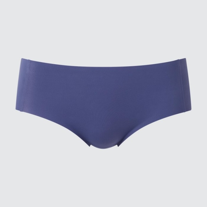 Women Uniqlo AIRism Ultra Seamless Hiphugger Briefs Blue | 6676990
