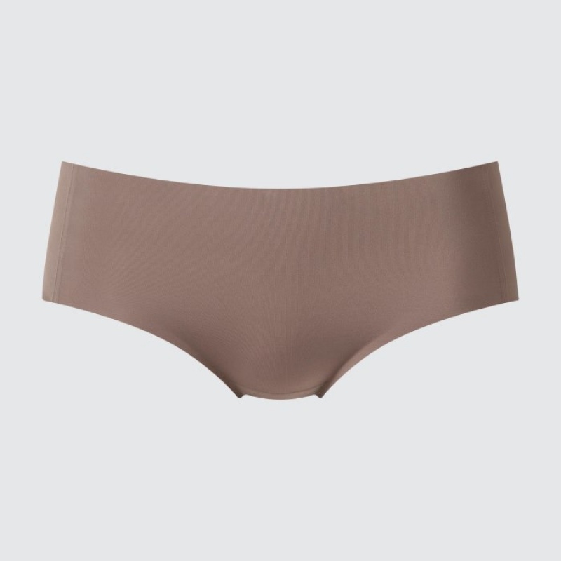 Women Uniqlo AIRism Ultra Seamless Hiphugger Briefs Brown | 9565773