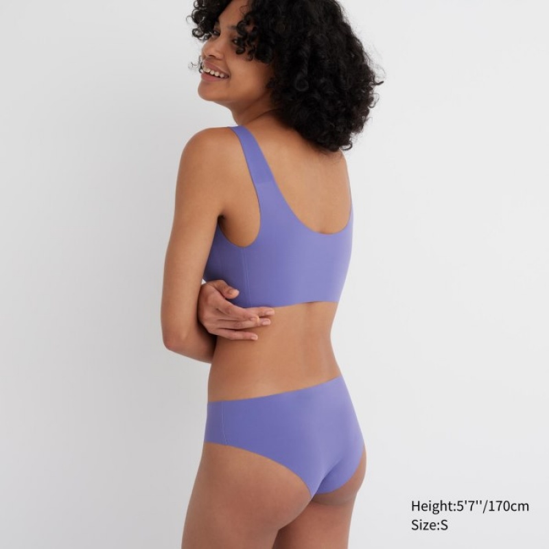 Women Uniqlo AIRism Ultra Seamless Regular Briefs Blue | 1706958