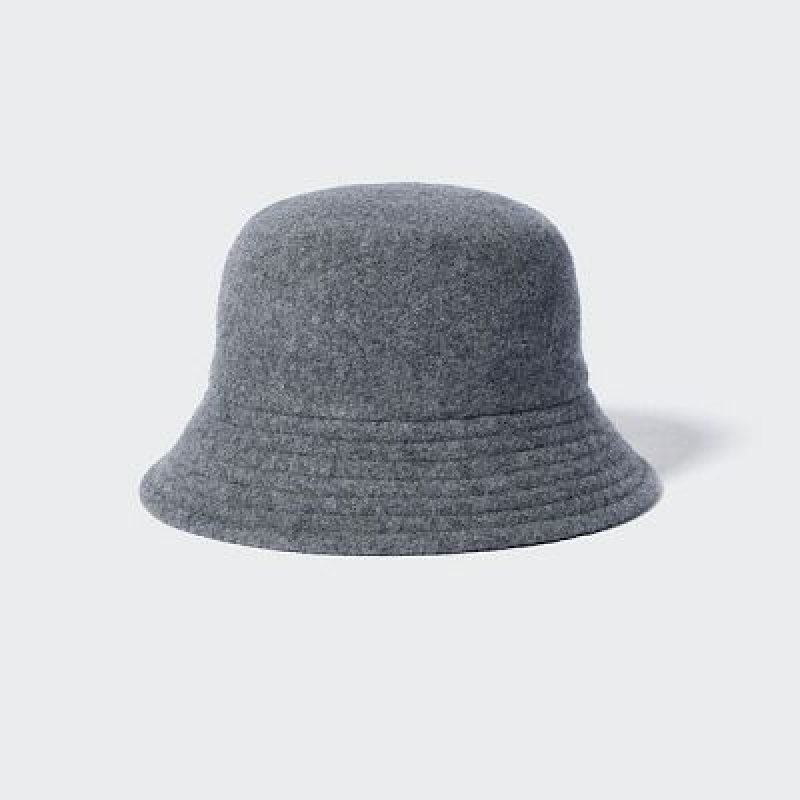 Women Uniqlo Adjustable Wool Bucket Hats Grey | 2155414