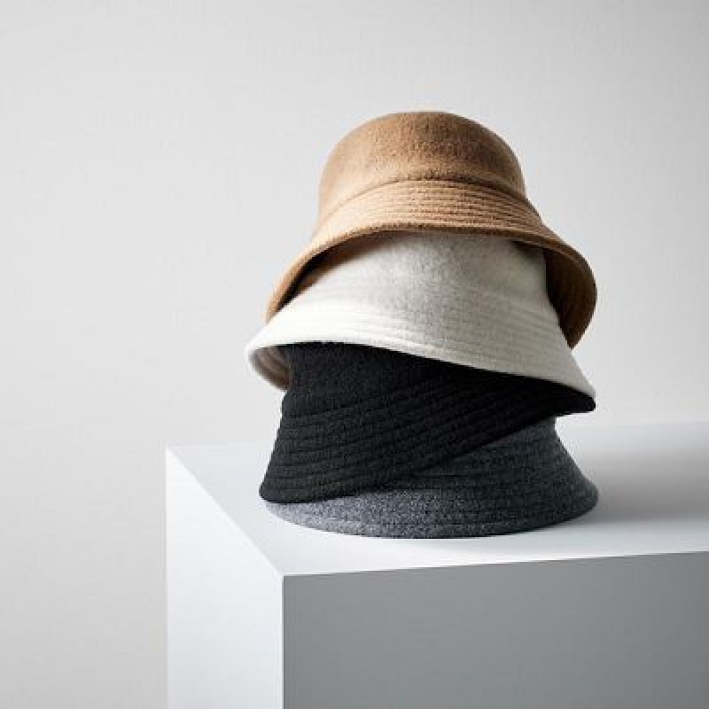 Women Uniqlo Adjustable Wool Bucket Hats White | 4664110