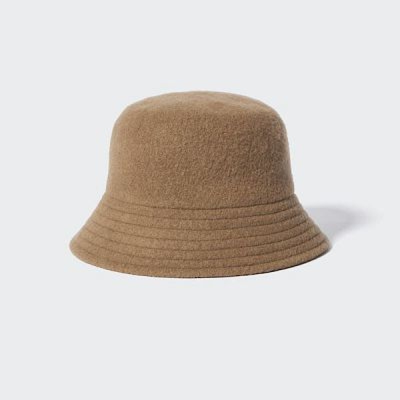 Women Uniqlo Adjustable Wool Bucket Hats Brown | 1202842