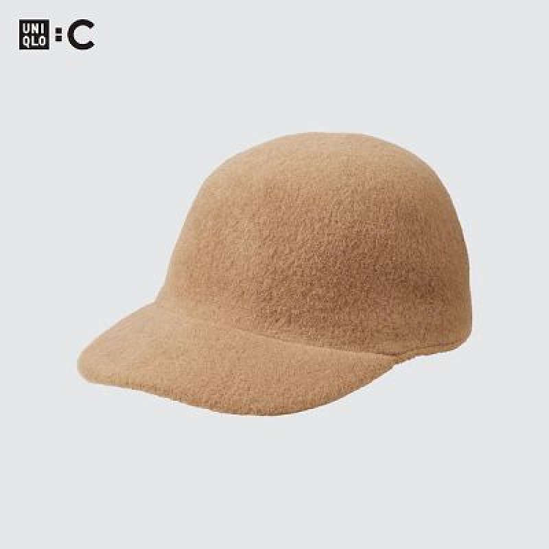 Women Uniqlo Adjustable Wool Caps Beige | 2256533