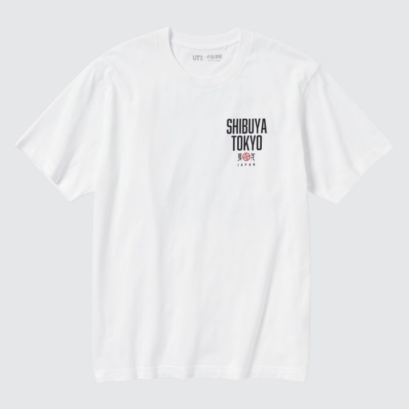 Women Uniqlo Anime JUJUTSU KAISEN Season 2 UT Short-Sleeve T Shirts White | 3372103
