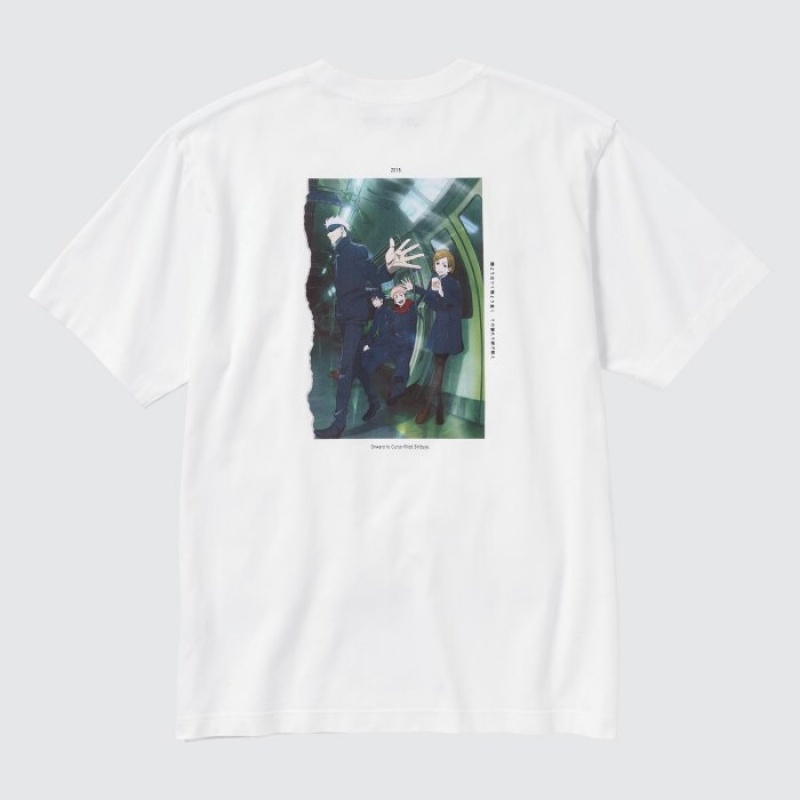 Women Uniqlo Anime JUJUTSU KAISEN Season 2 UT Short-Sleeve T Shirts White | 3372103