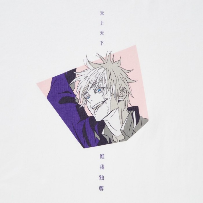 Women Uniqlo Anime JUJUTSU KAISEN Season 2 UT Short-Sleeve T Shirts White | 3137365