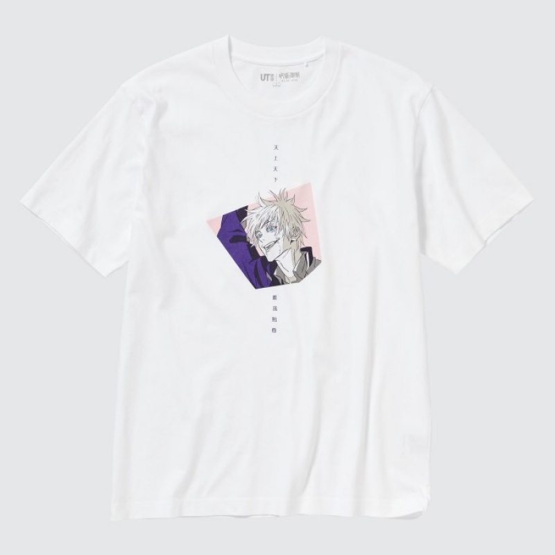 Women Uniqlo Anime JUJUTSU KAISEN Season 2 UT Short-Sleeve T Shirts White | 3137365