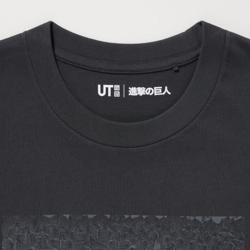 Women Uniqlo Attack on Titan UT Short-Sleeve T Shirts Grey | 3302282