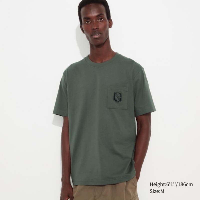 Women Uniqlo Attack on Titan UT Short-Sleeve T Shirts Green | 8976125