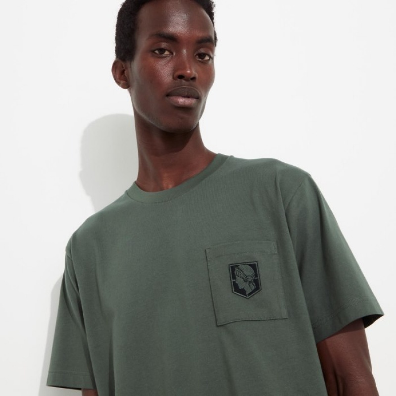 Women Uniqlo Attack on Titan UT Short-Sleeve T Shirts Green | 8976125