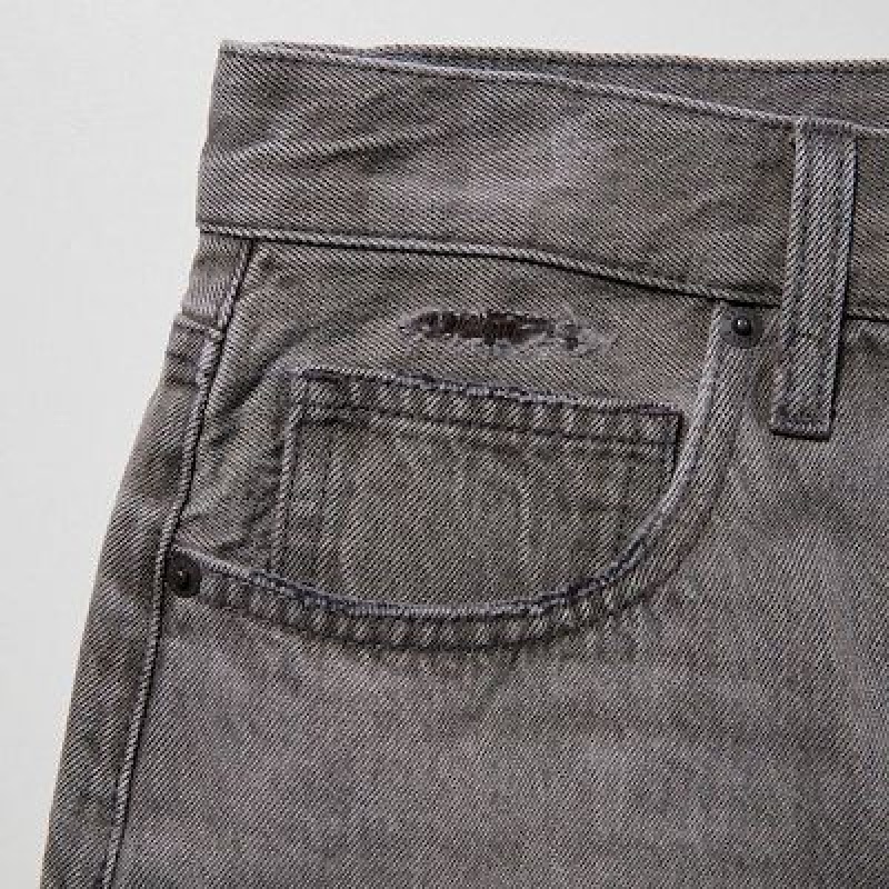 Women Uniqlo Boyfriend Denim Shorts Grey | 6826810