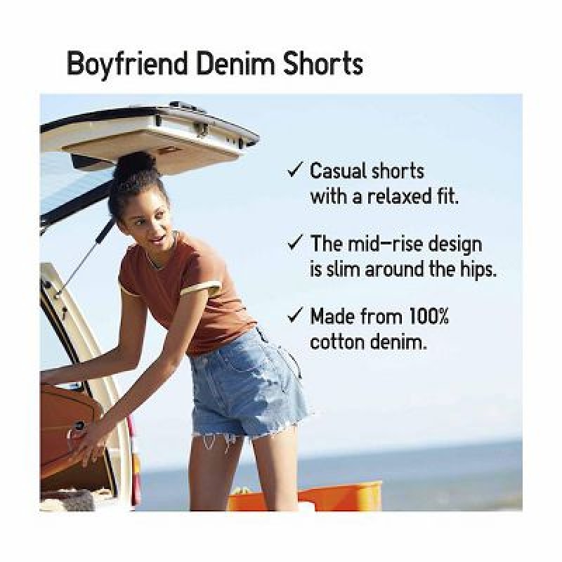 Women Uniqlo Boyfriend Denim Shorts Grey | 6826810