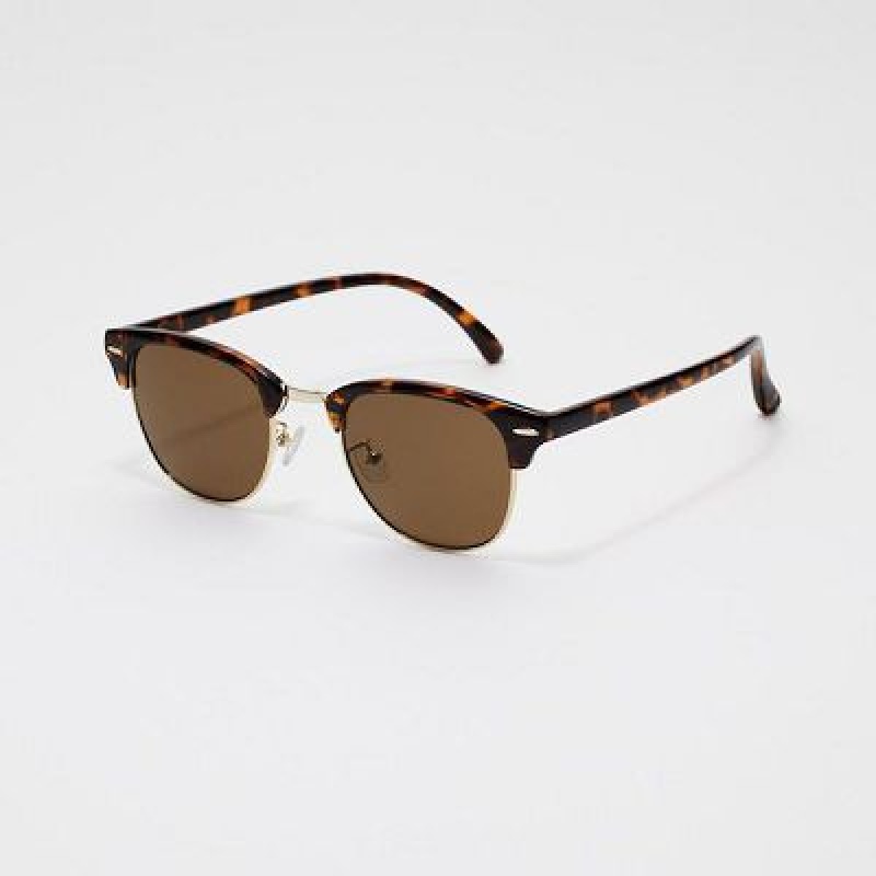 Women Uniqlo Browline Sunglasses Brown | 8618509