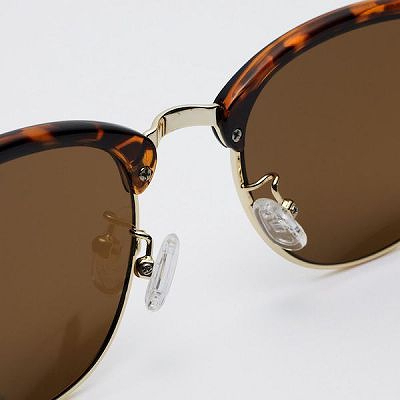 Women Uniqlo Browline Sunglasses Brown | 8618509